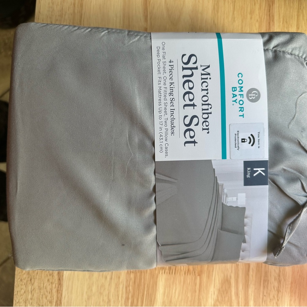 Comfort Bay Microfiber Sheet Set - king size gray